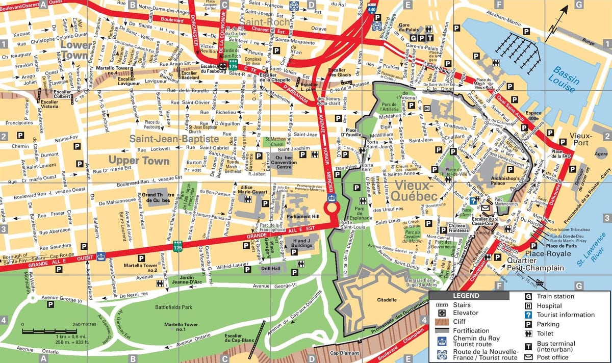 Quebec City კანადაში რუკა