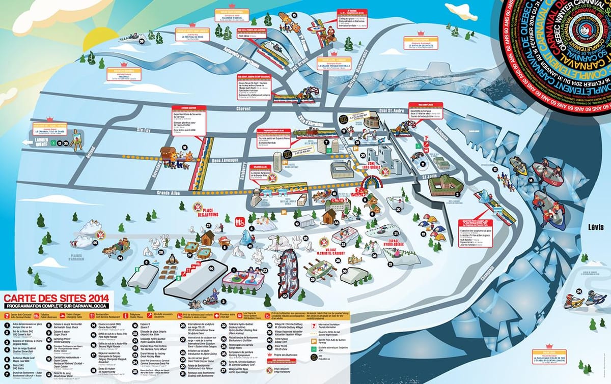 რუკა Quebec ზამთრის კარნავალი