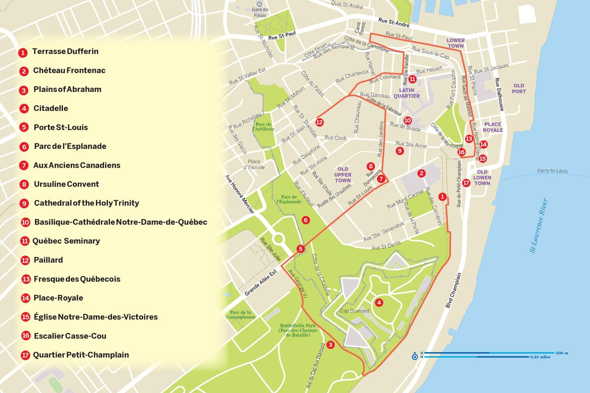 რუკა Quebec City hop წლის hop off
