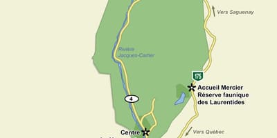 რუკა ჟაკ კარტიე national park ბილიკი