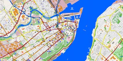 რუკა Quebec City და მიმდებარე ტერიტორია