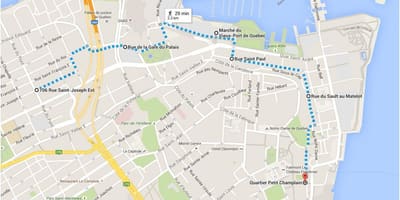 რუკა Quebec City ქვედა ქალაქი